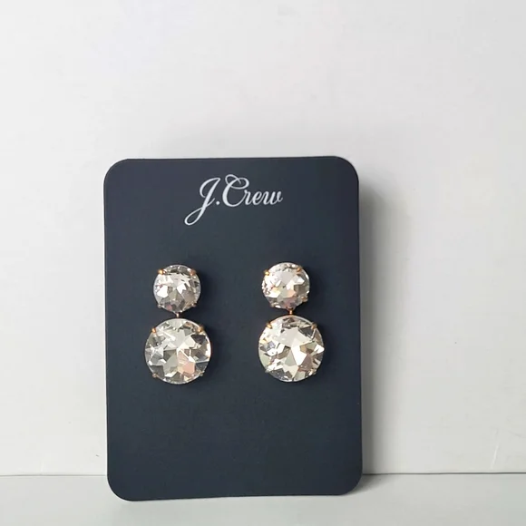 NWT J.Crew: Faceted-crystal Drop Earrings For Women - Picture 2 of 6